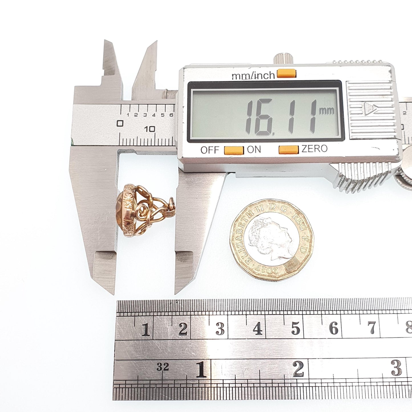 Antique 9ct 9k Gold Citrine Fob Pendant Necklace Victorian Natural Gemstone Albert Orange Quartz Solid 375 Vintage Jewellery Jewelry