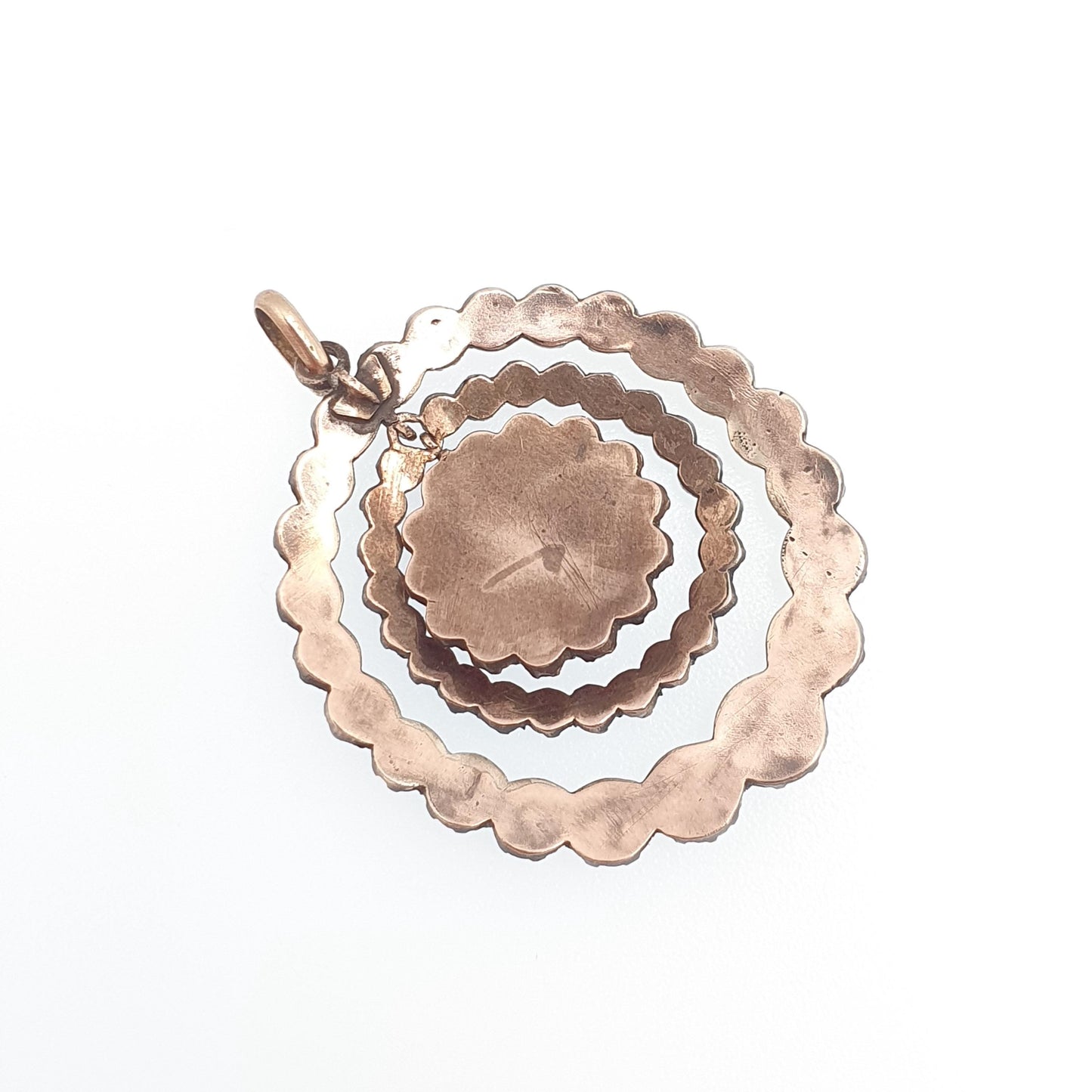 Antique Victorian Bohemian Garnet Pendant Necklace Rolled Gold Filled Crescent Renaissance Revival Vintage Jewelry Jewellery