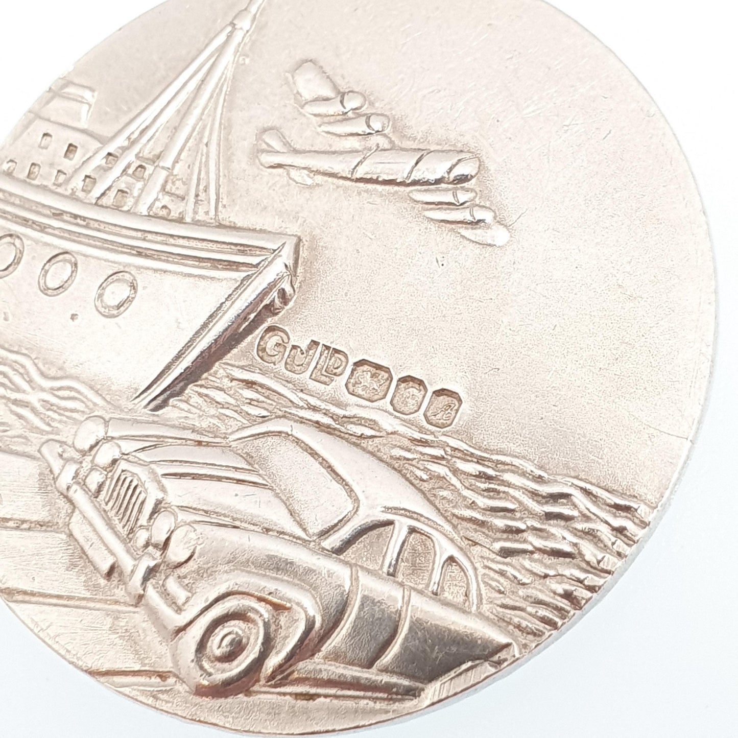 GEORG JENSEN Vintage Sterling Silver St Christopher Pendant Necklace Car Plane Double Sided Necklace Saint Jewellery Jewelry Men Women