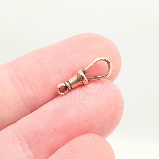 Antique 9ct 9k Solid Gold Dog Clip Clasp Swivel Victorian Rose Red Fastening Genuine 1800s Vintage Necklace Bracelet Jewellery