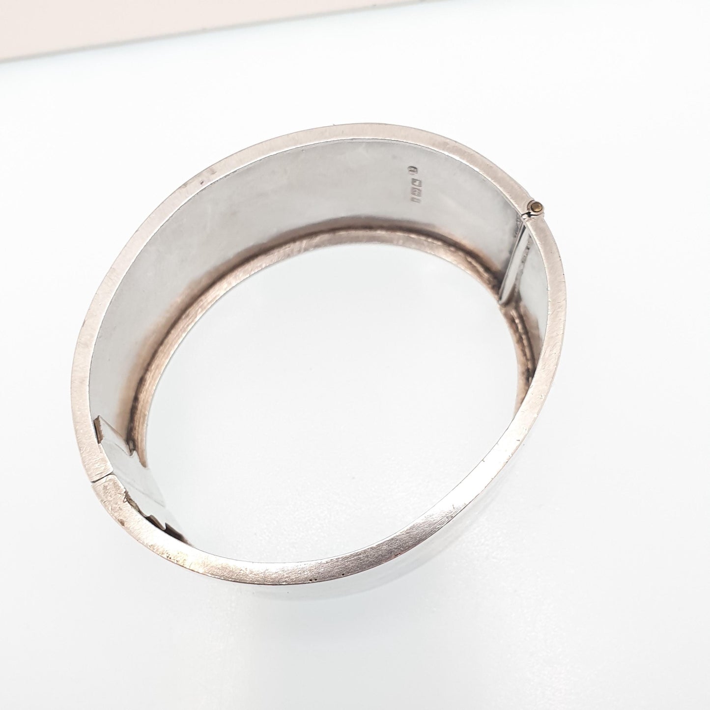 Antique Victorian Sterling Silver Snap Bracelet Bangle Large Heavy Chunky 27.31g Solid 925 Vintage Jewelry Jewellery