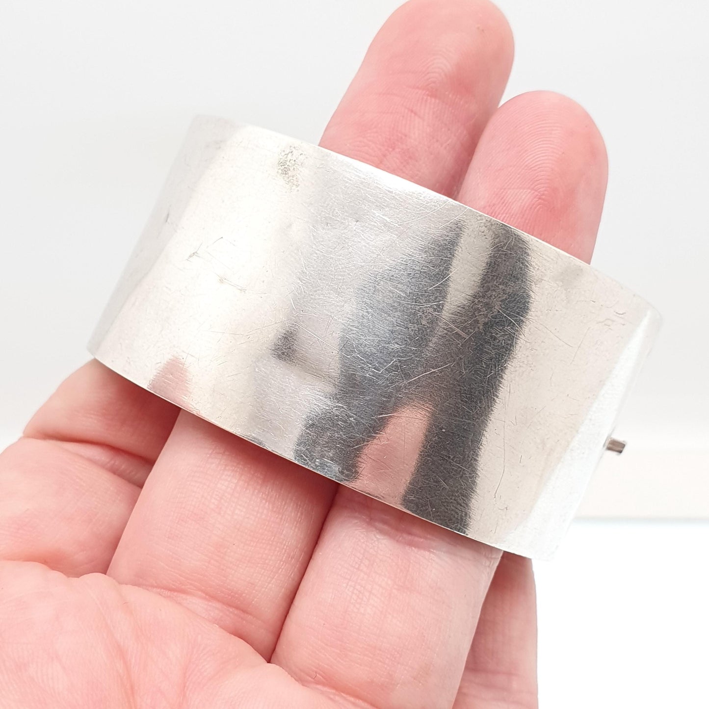 Antique Victorian Sterling Silver Snap Bracelet Bangle Large Heavy Chunky 27.31g Solid 925 Vintage Jewelry Jewellery