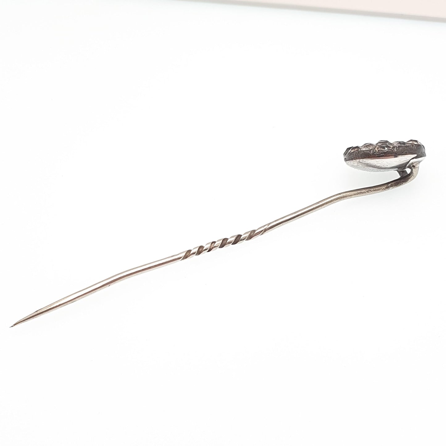 Antique Georgian Solid Silver Diamond Paste Stick Pin Foiled Old Cut Solid Vintage Gents Mens Jewelry Jewellery