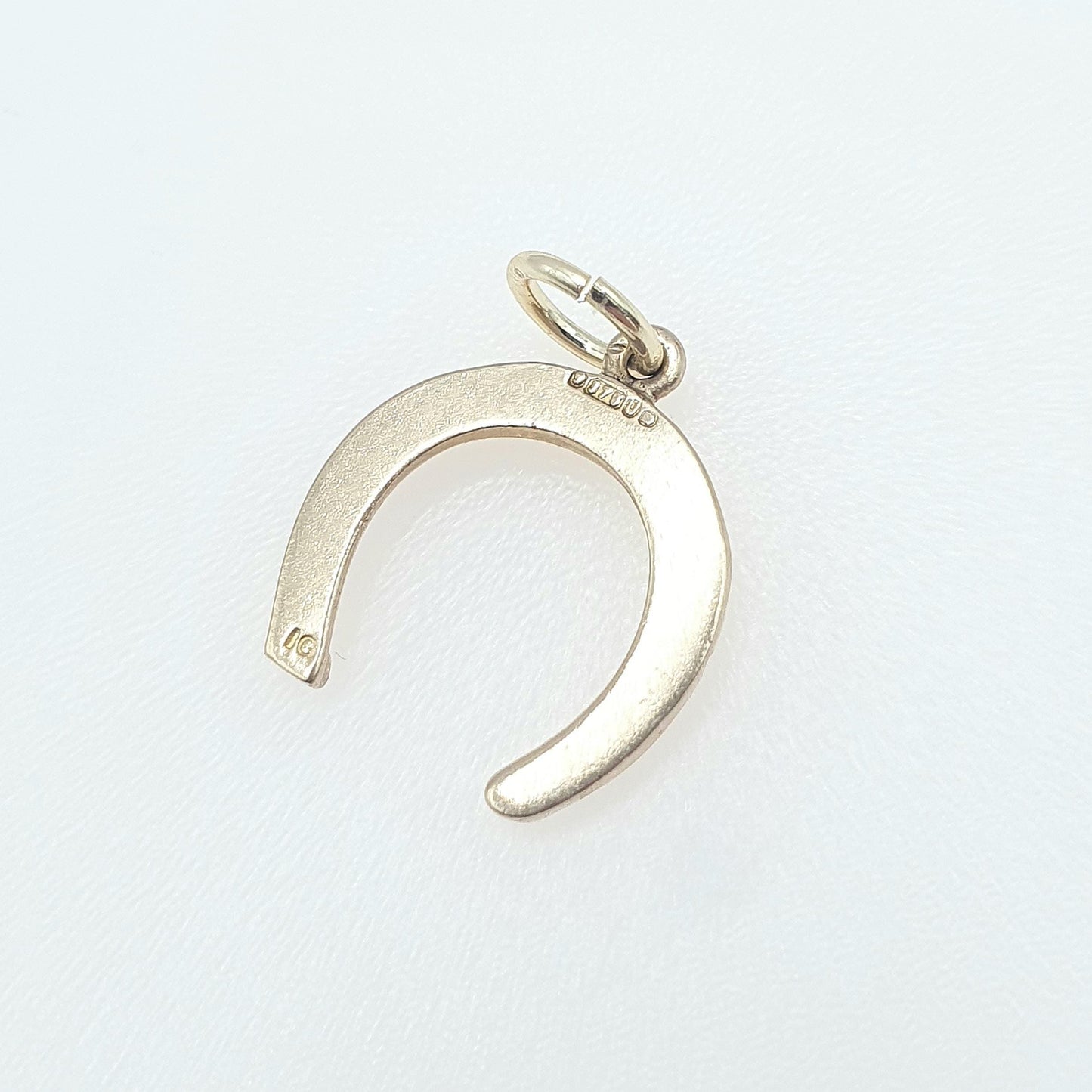 Vintage 9ct Gold Horseshoe Charm Pendant Lucky Good Luck Necklace Solid 9k 375 Riding Equestrian Jewellery Jewelry