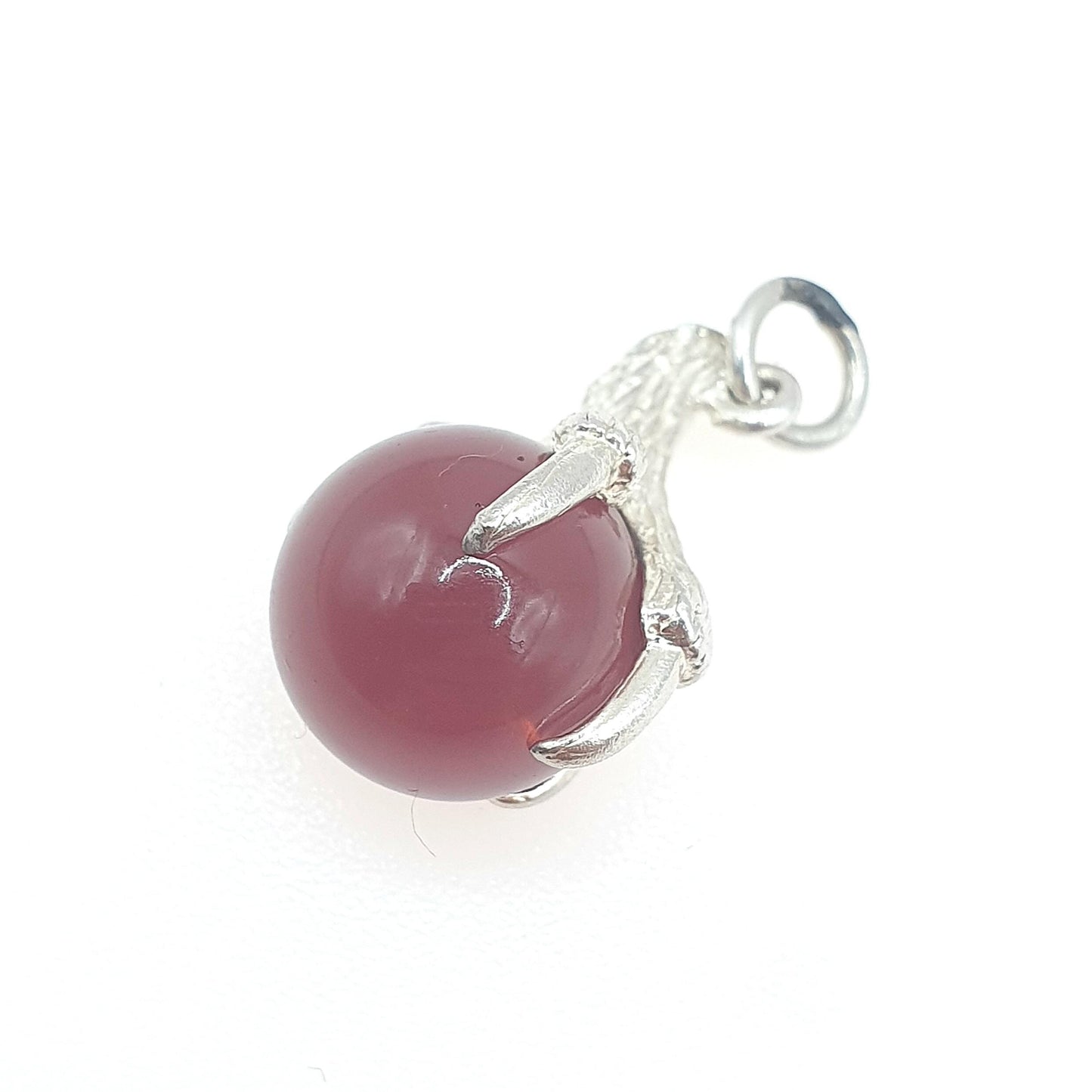 Vintage Solid Silver Amethyst Crystal Eagle Claw & Ball Pendant Charm Necklace Womens Mens Unisex Jewelry Jewellery