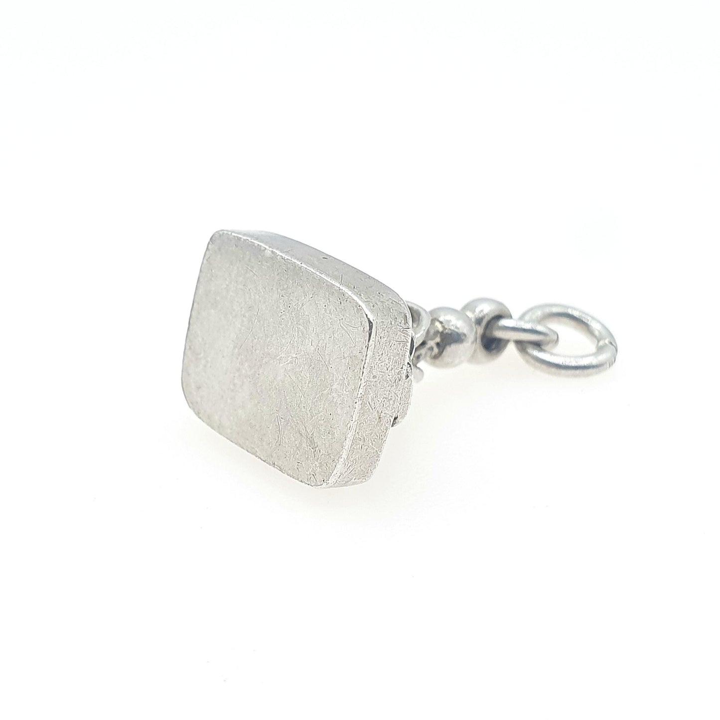 Antique Victorian Solid Silver Letter Seal Fob Pendant Albert Chain Not Engraved Vintage Women’s Men’s Unisex Necklace Jewelry Jewellery