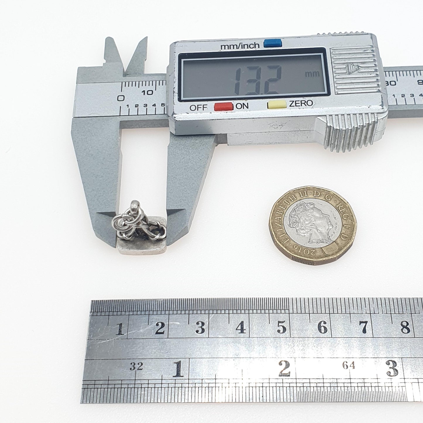 Antique Victorian Solid Silver Letter Seal Fob Pendant Albert Chain Not Engraved Vintage Women’s Men’s Unisex Necklace Jewelry Jewellery