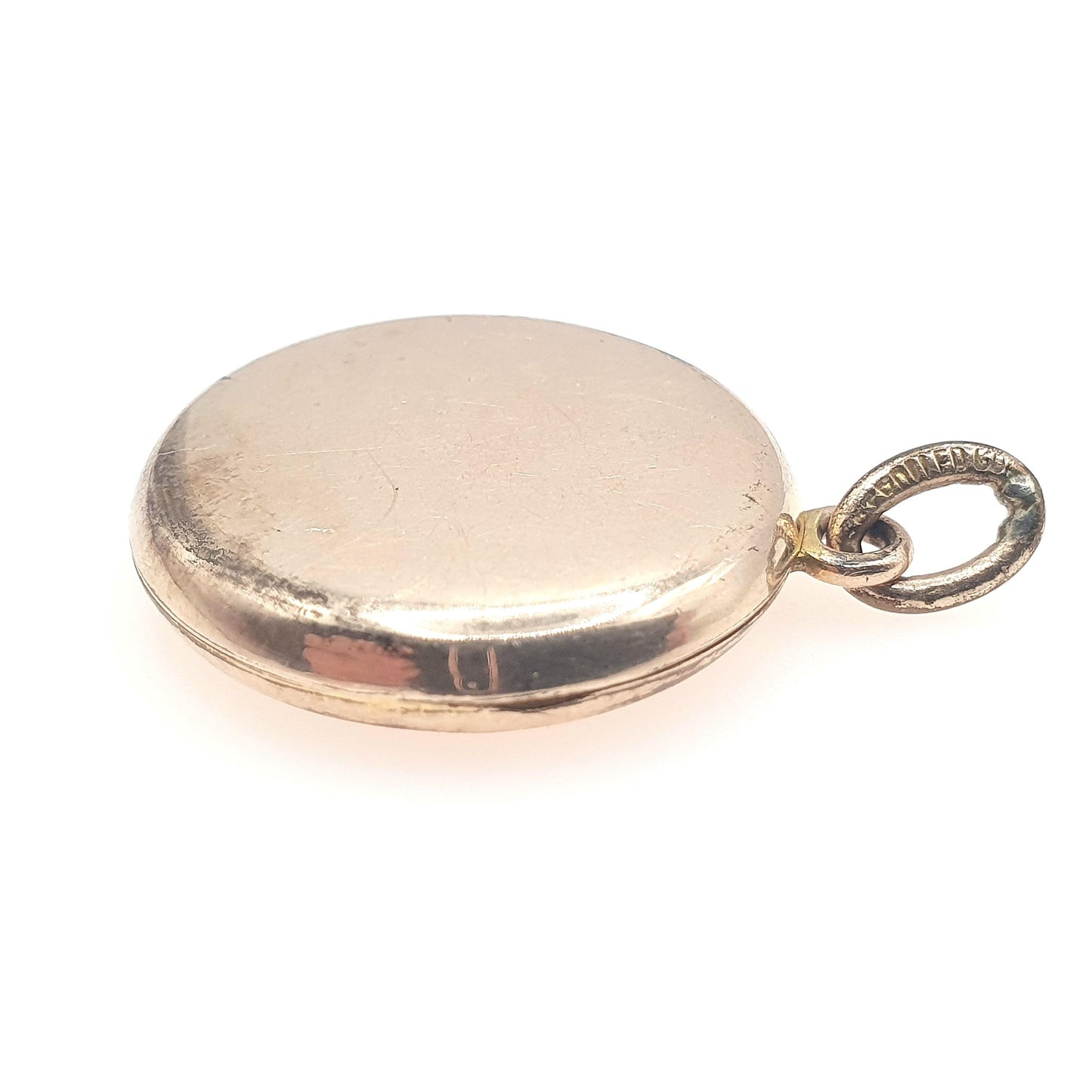 Antique Victorian Rolled Rose Gold Locket Round Pendant Necklace Photo Keepsake Vintage Jewelry Jewellery Unisex Women’s Men’s