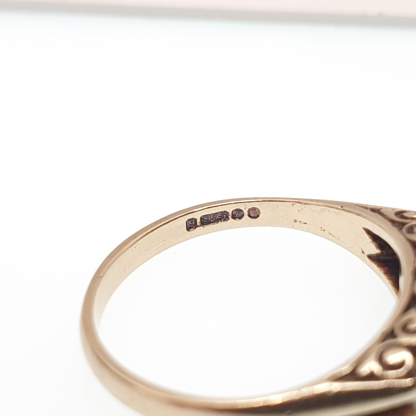 Vintage 9ct Gold Opal Diamond Ring Trilogy Solid 9k 9kt 375 1975 White Opals Hallmarked Retro Womens Jewelry Jewellery