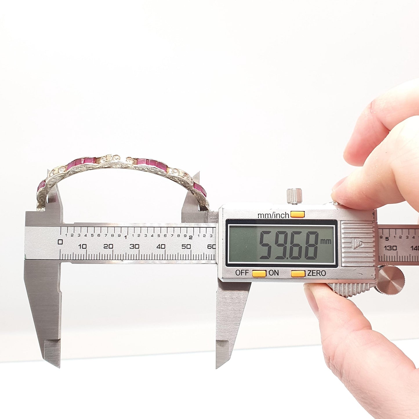 Vintage Rolled Gold Ruby & White Sapphire Bangle Gold Filled Genuine Real Gemstones Handmade 9.19g Jewellery Jewelry