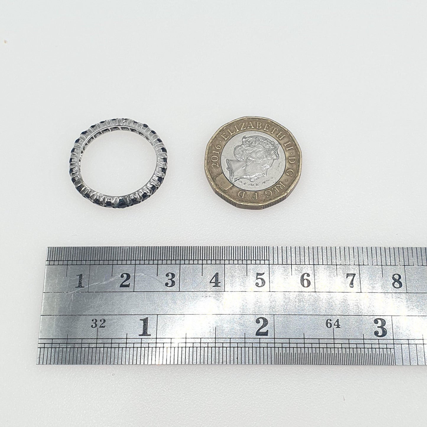 Vintage Genuine Sapphire Eternity Ring Silver Tone Base Metal Real Genuine Gemstones Women’s Jewelry Jewellery