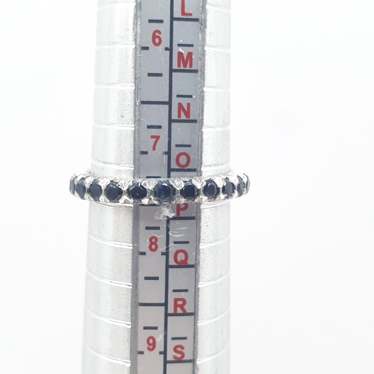 Vintage Genuine Sapphire Eternity Ring Silver Tone Base Metal Real Genuine Gemstones Women’s Jewelry Jewellery