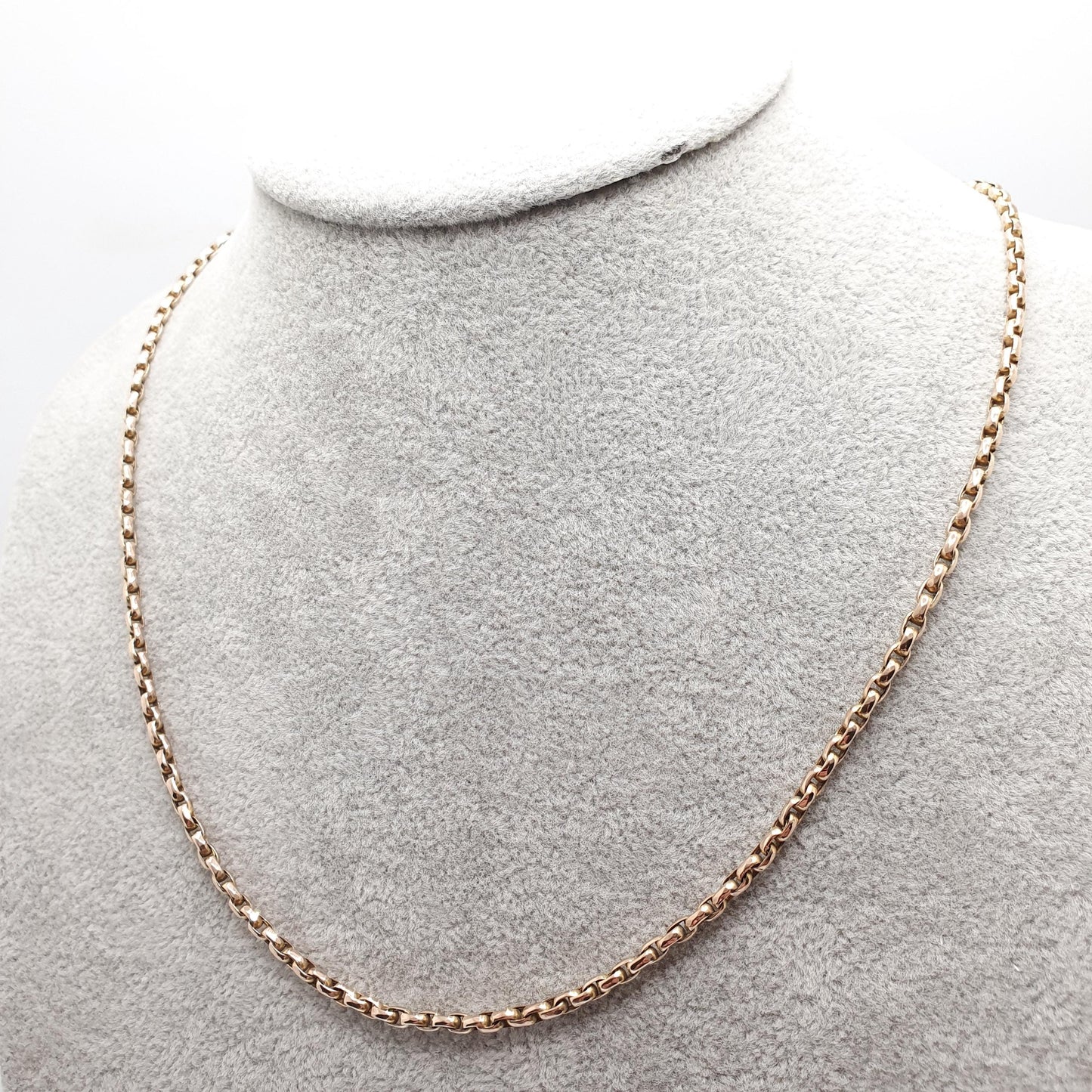 Antique Victorian 9ct 9k Gold Chain Necklace Cable Belcher Link Guard Solid 375 49cm 19.2" 8.97g Vintage Jewelry