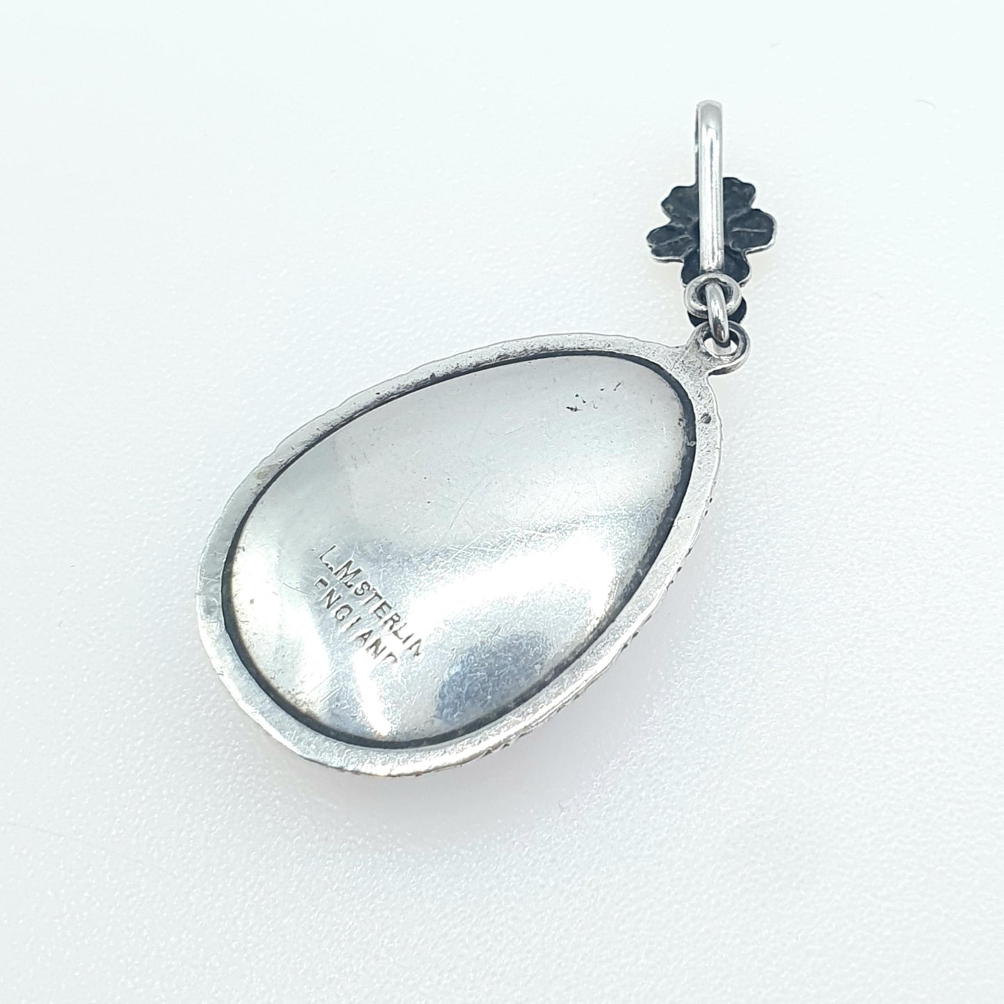 Antique Art Deco Sterling Silver Butterfly Wing Pendant TLM Thomas L Mott Vintage 1920s Blue Bug Fly Insect Jewelry Jewellery Womens