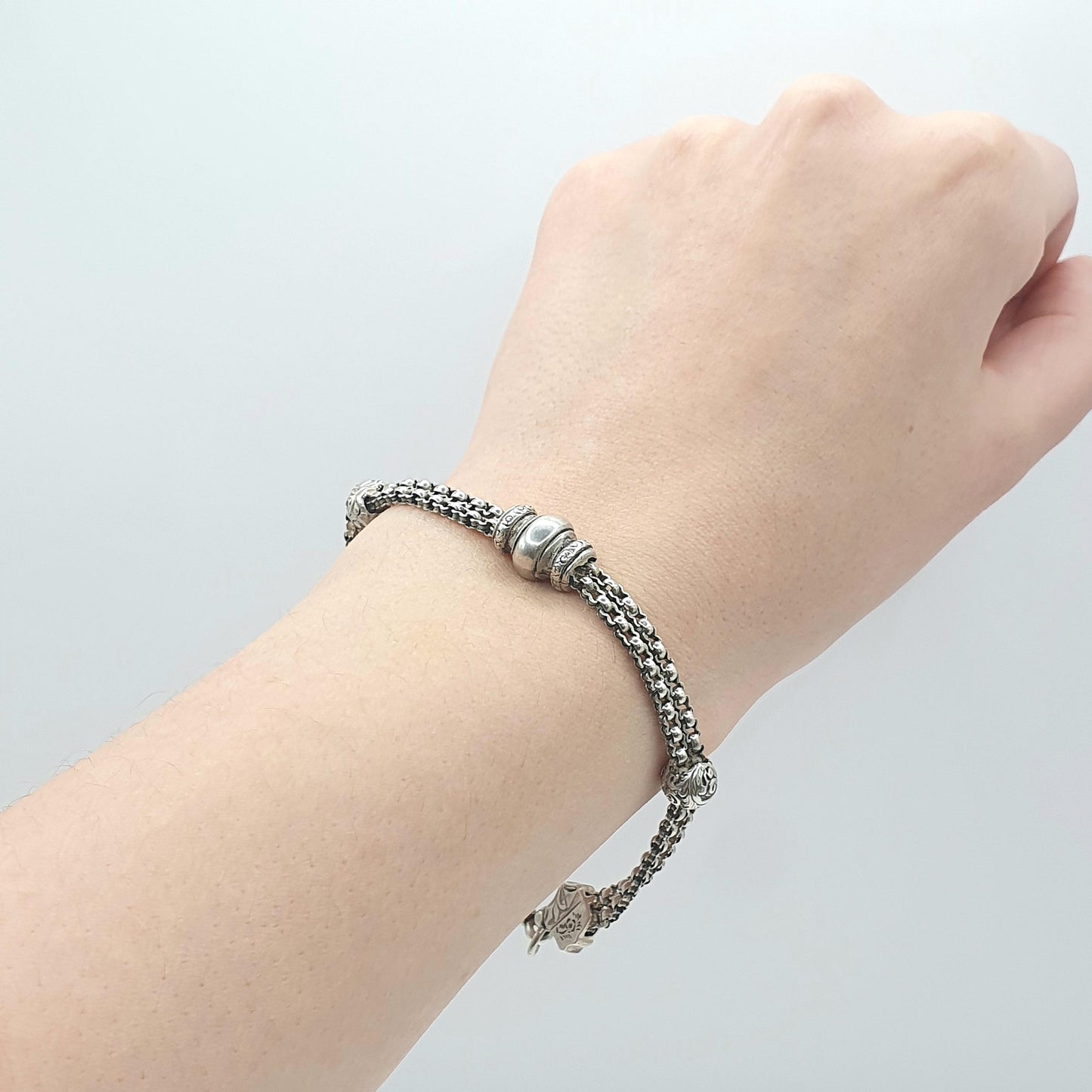 Antique Victorian Solid Silver Albertina Chain Bracelet Original Dog Clip 20cm 11.12g Women’s Unisex Jewellery Jewelry