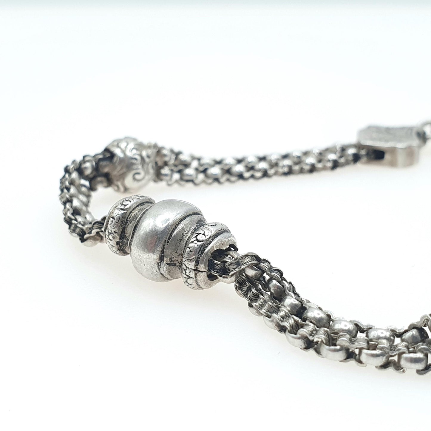 Antique Victorian Solid Silver Albertina Chain Bracelet Original Dog Clip 20cm 11.12g Women’s Unisex Jewellery Jewelry