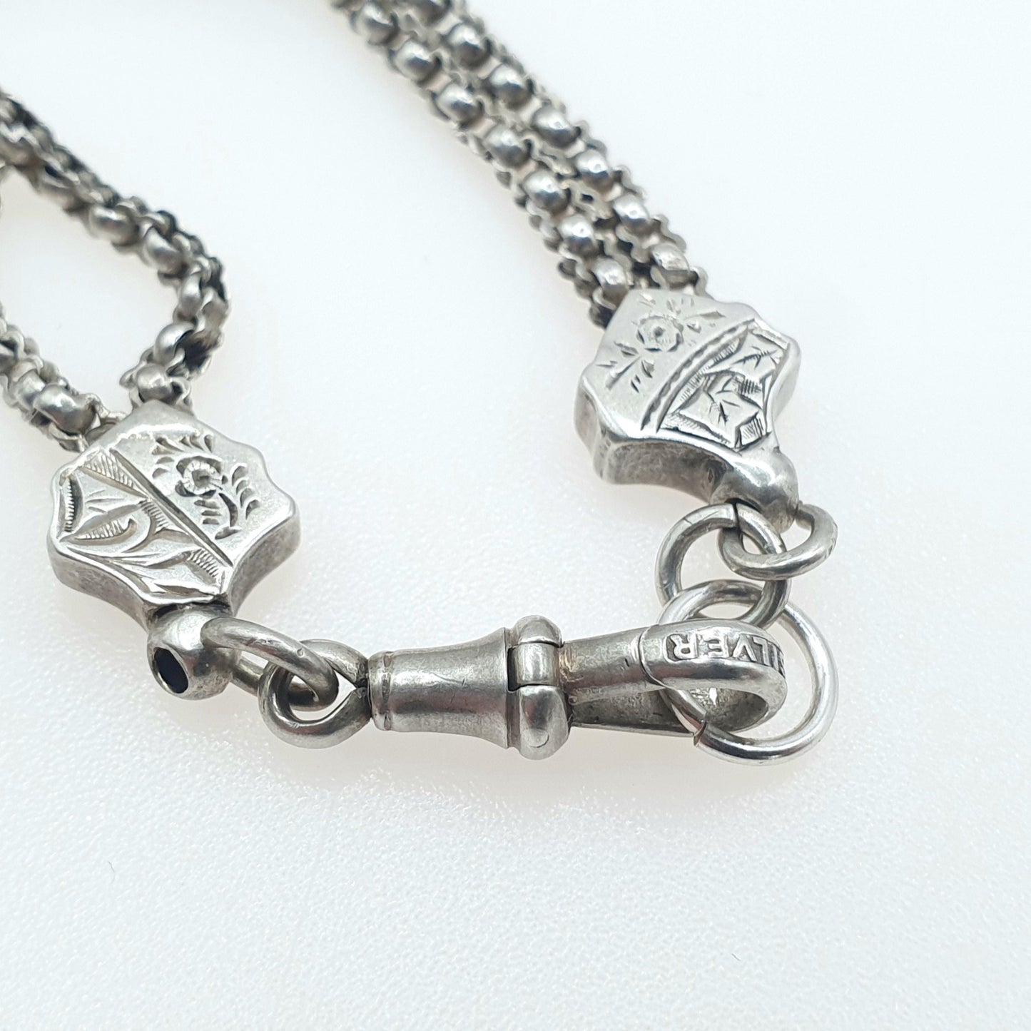 Antique Victorian Solid Silver Albertina Chain Bracelet Original Dog Clip 20cm 11.12g Women’s Unisex Jewellery Jewelry