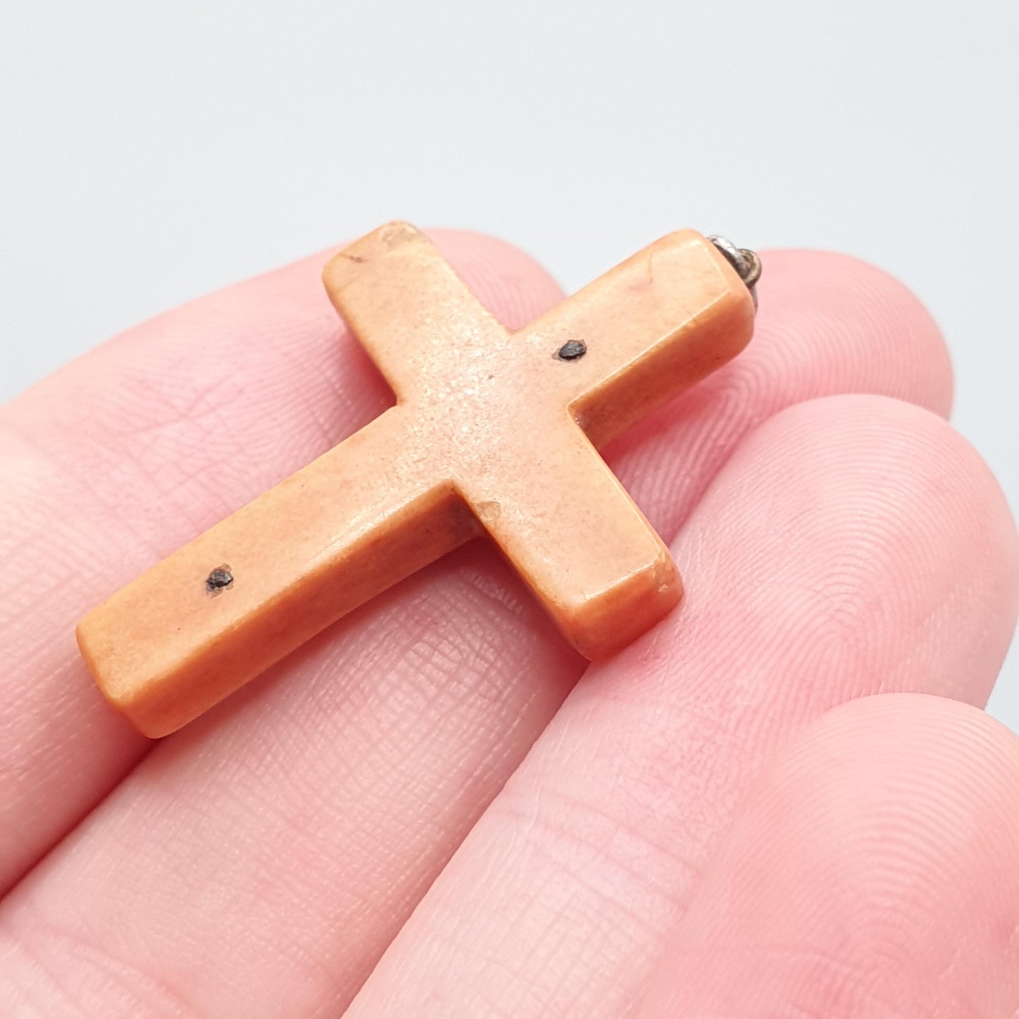 Antique Georgian Steel Cut Crucifix Pendant Cross Necklace Early 1800s Pre Victorian Handmade Vintage Jewelry Jewellery