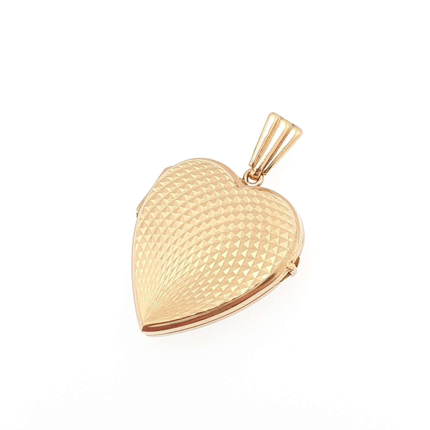 Vintage GEORG JENSEN 9ct Gold Heart Locket Gyroscope Pattern Solid 9k 375 Pendant Necklace Jewelry Womens Jewellery