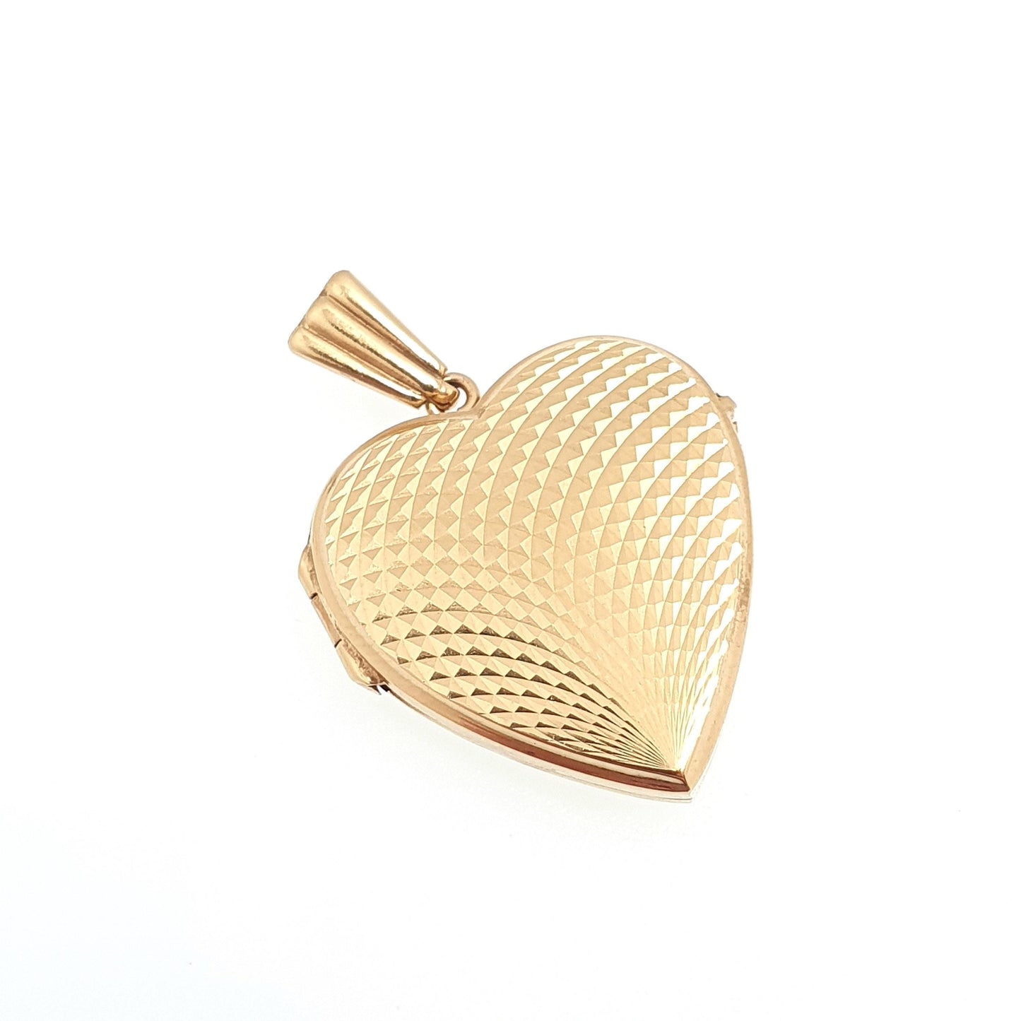Vintage GEORG JENSEN 9ct Gold Heart Locket Gyroscope Pattern Solid 9k 375 Pendant Necklace Jewelry Womens Jewellery
