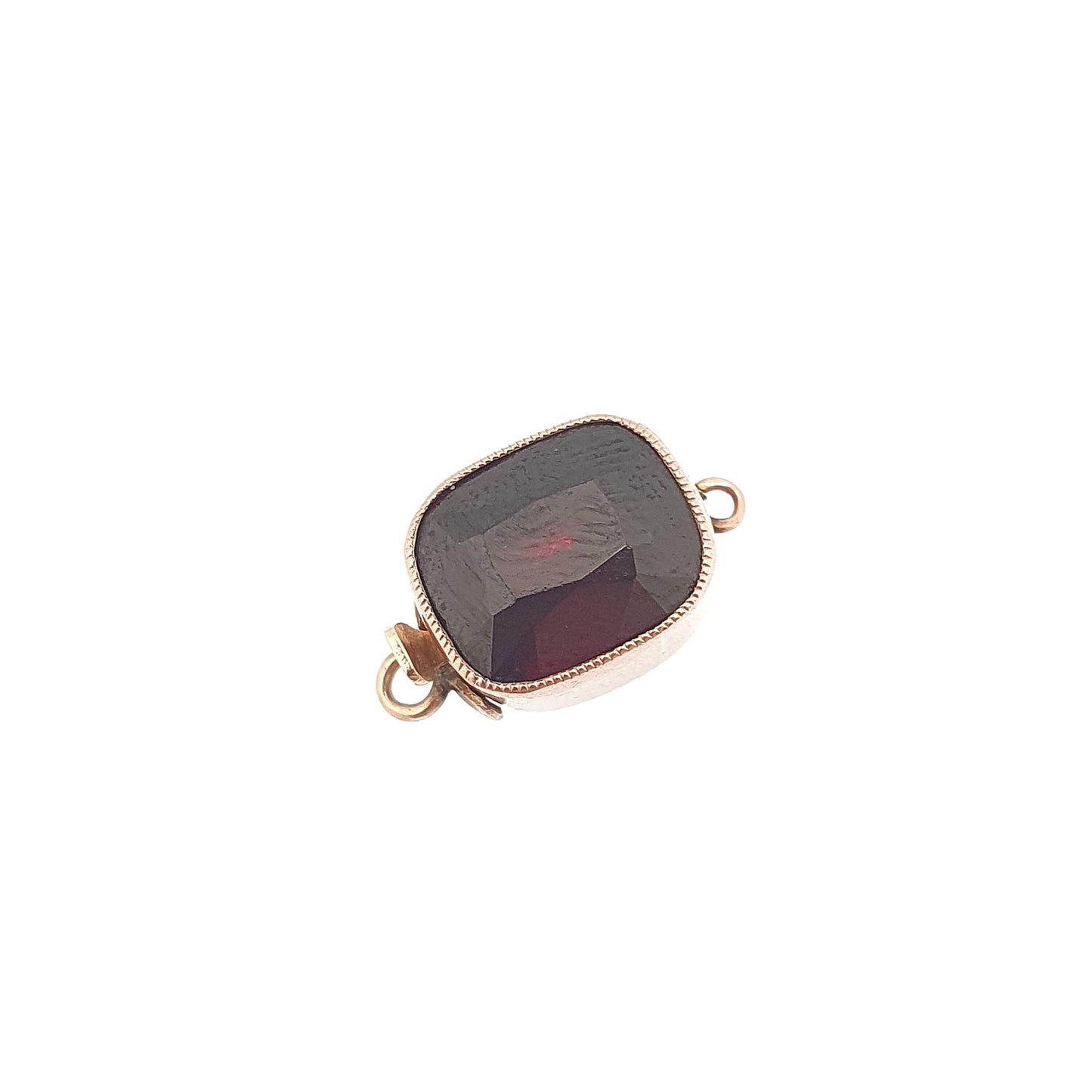 Antique Georgian Solid Gold Garnet Necklace Bracelet Clasp 9ct 9k Foiled Natural Gemstones Single Jewelry Jewellery