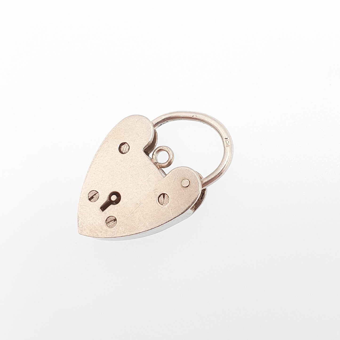 Vintage Sterling Silver Heart Lock Padlock Clasp Charm Clasp Charm Pendant Necklace Bracelet Jewelry Jewellery
