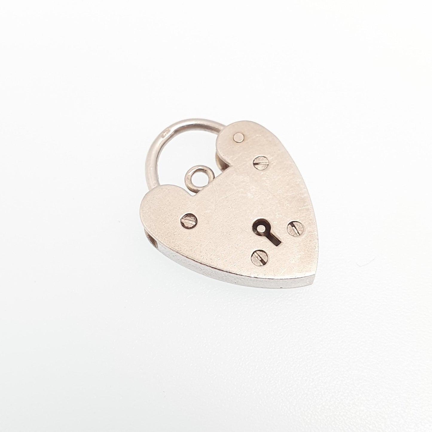 Vintage Sterling Silver Heart Lock Padlock Clasp Charm Clasp Charm Pendant Necklace Bracelet Jewelry Jewellery