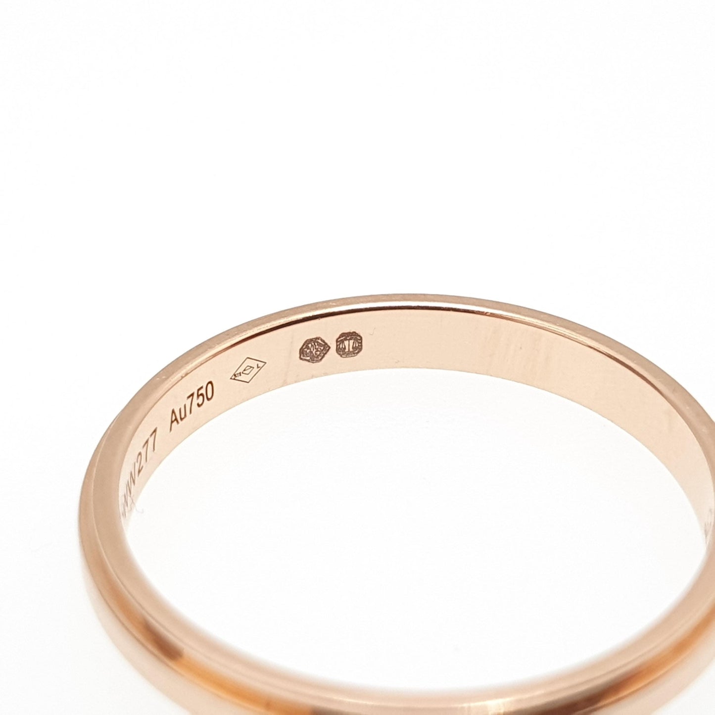 CARTIER d'Amour 18ct 18k Rose Gold Wedding Band Ring 2.5mm Stepped Red Stacking Stacker 750 Vintage Jewelry Jewellery