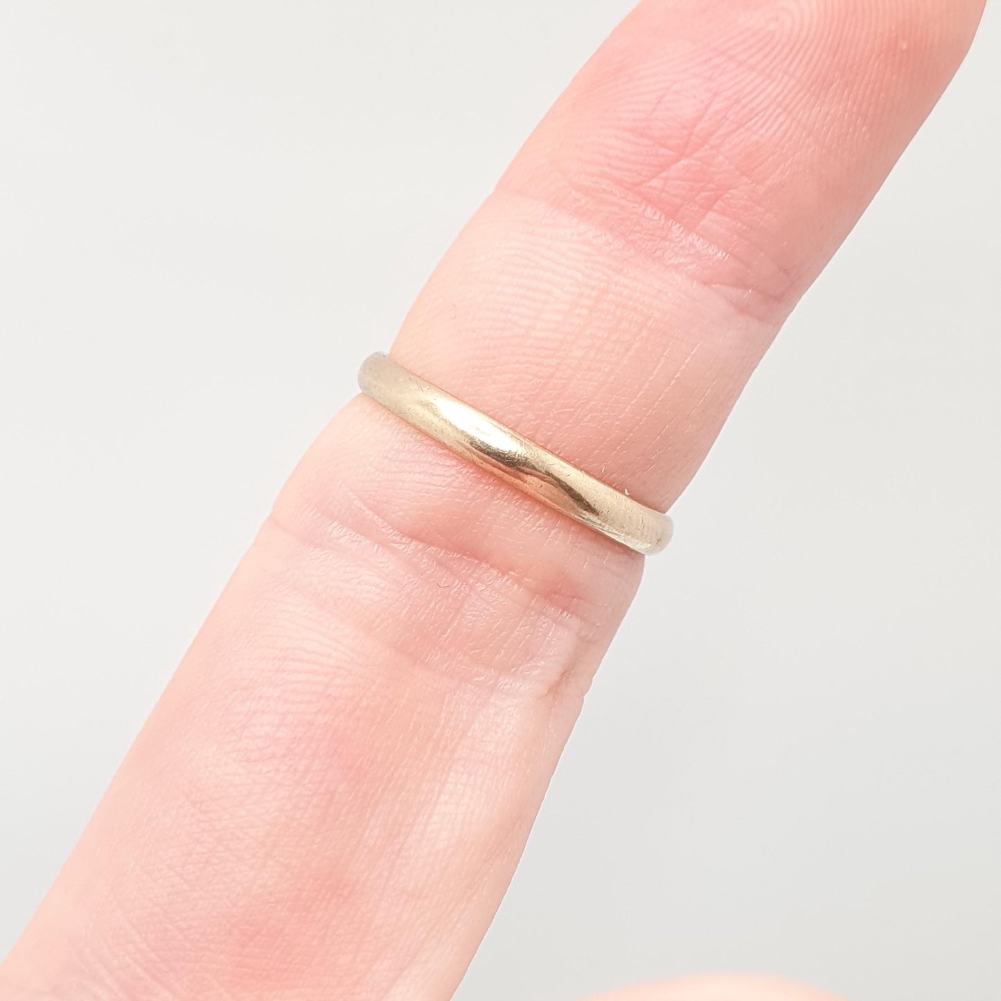 Old Vintage 9ct 9kt Gold Band Ring Wedding 1947 Hallmarked Solid 375 9k Stacking Stacker Yellow Mens Womens Jewelry Jewellery