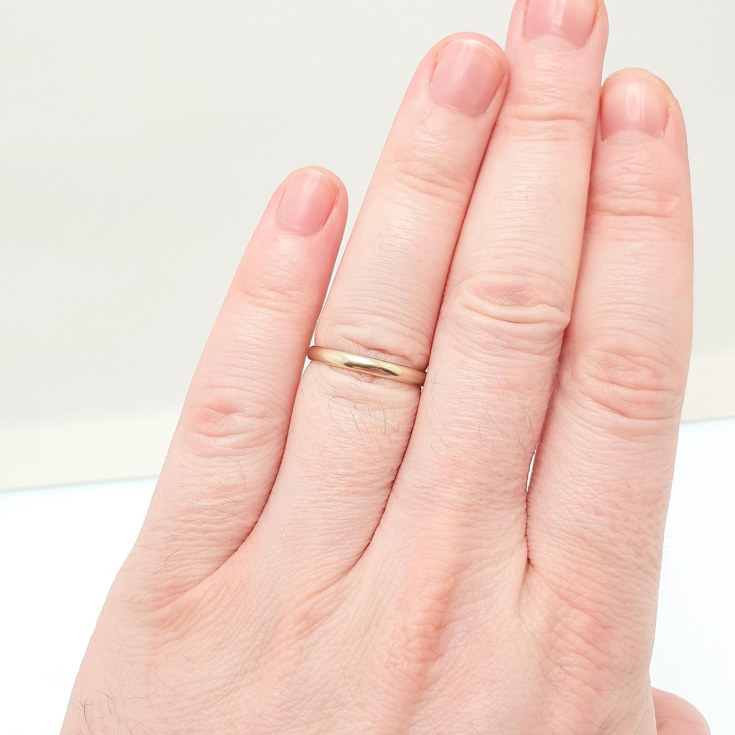 Old Vintage 9ct 9kt Gold Band Ring Wedding 1947 Hallmarked Solid 375 9k Stacking Stacker Yellow Mens Womens Jewelry Jewellery