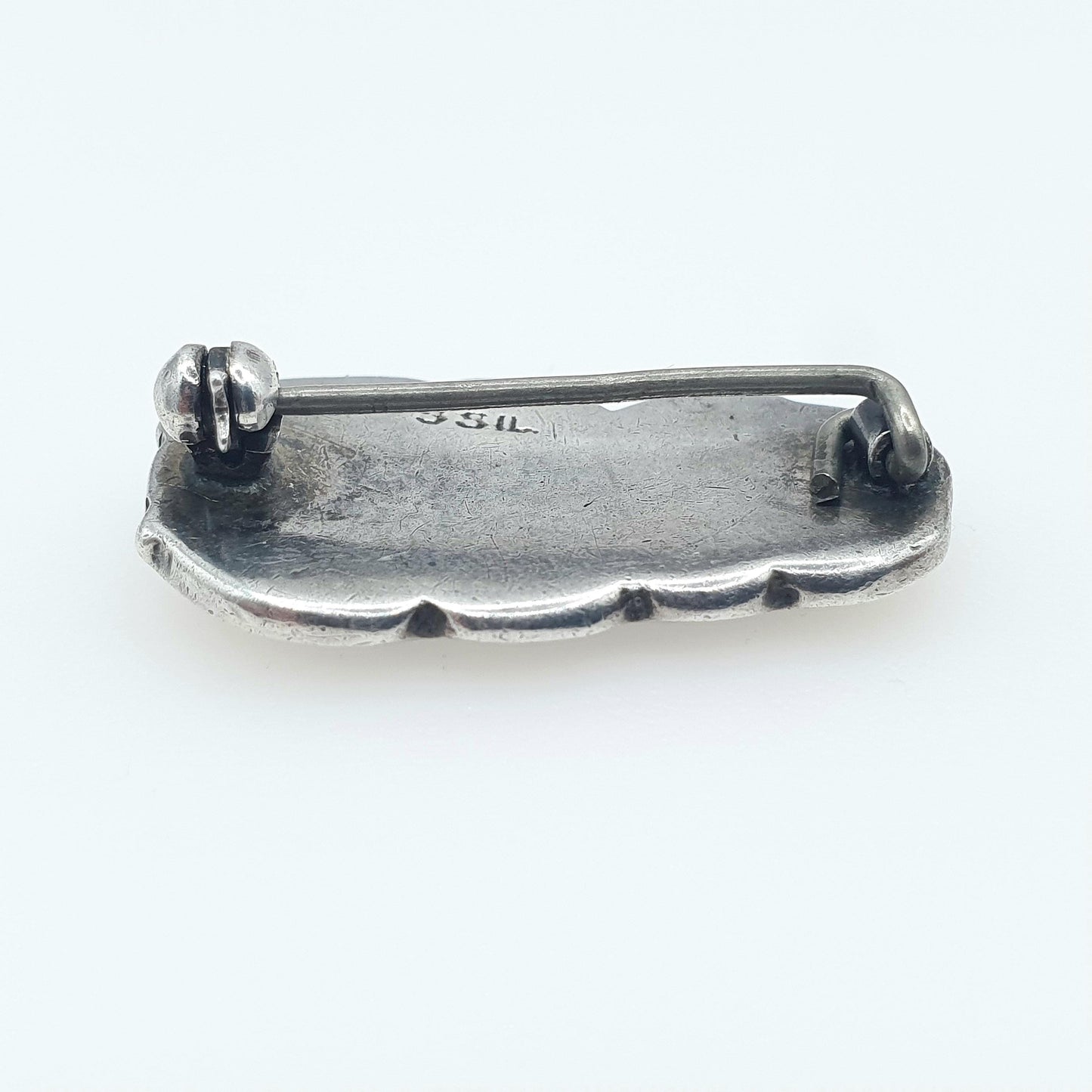 RESERVED/SOLD DON Antique Sterling Silver Tiki Brooch Abalone Shell New Zealand NZ Mother of Pearl Rainbow Iridescent Vintage Jewellery Jewelry