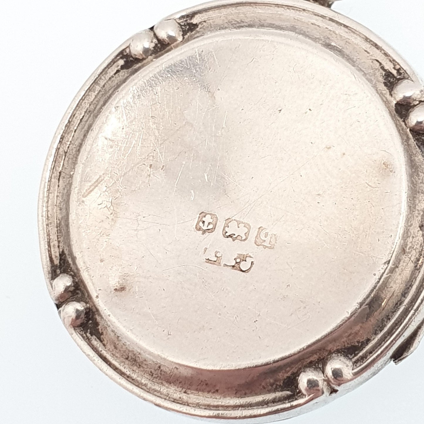 Antique Sterling Silver Bird Locket Round Circle Hand Engraved Necklace Vintage Pendant Picture Photo Jewelry Jewellery