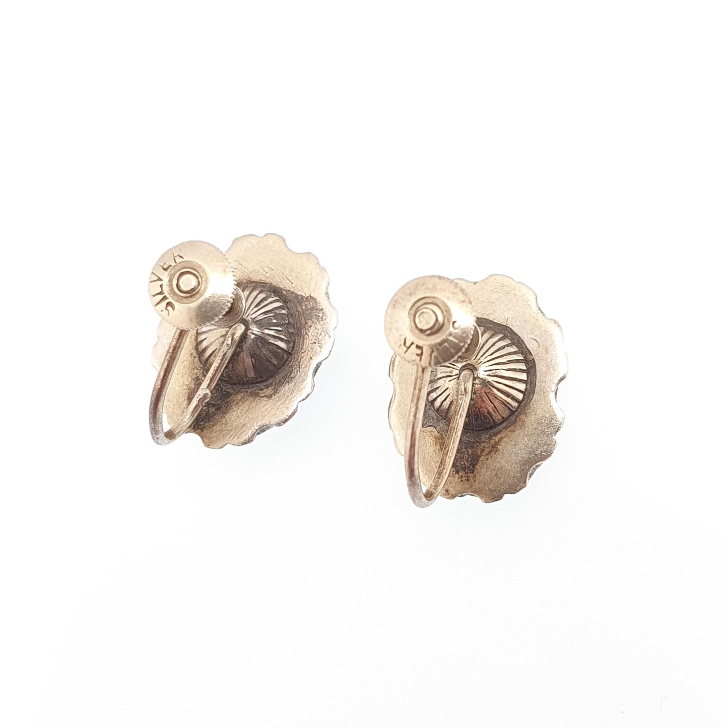 Antique Solid Silver Natural Amethyst Earrings Seed Pearl Border Gold Vermeil Genuine Gemstone Quartz Vintage Jewelry