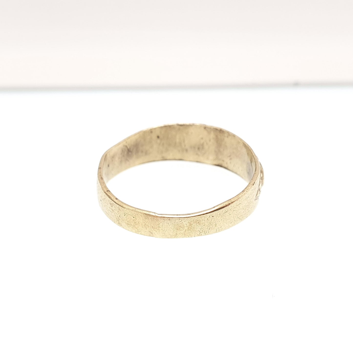 Antique Victorian Genuine Pinchbeck GOOD LUCK Ring Horseshoe Lucky Band Gold Tone Mens Vintage Rare Jewelry Jewellery