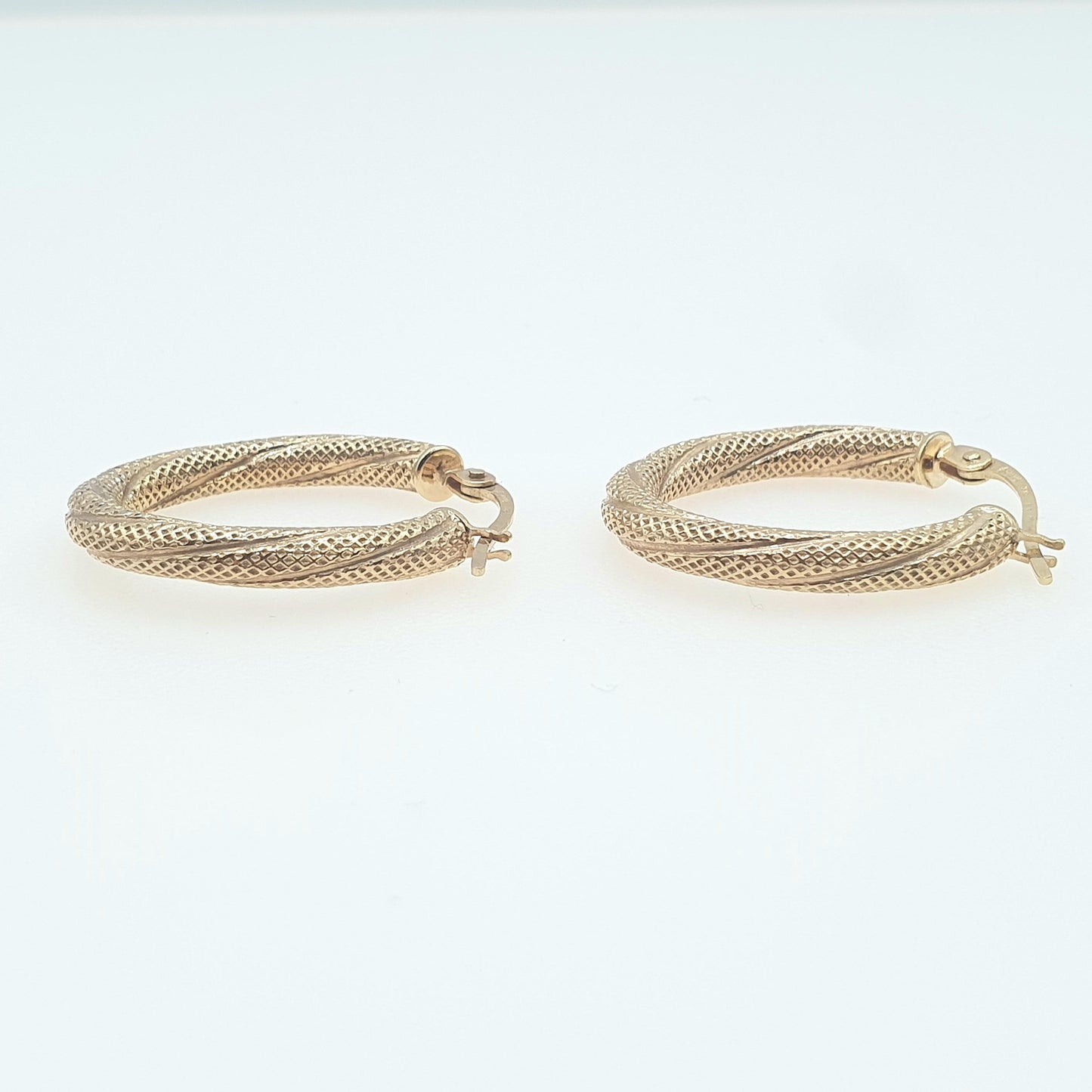 Vintage 9ct Gold Gypsy Hoop Earrings Creole U Shape Solid 375 9k Ladies Womens Jewelry Jewellery Retro