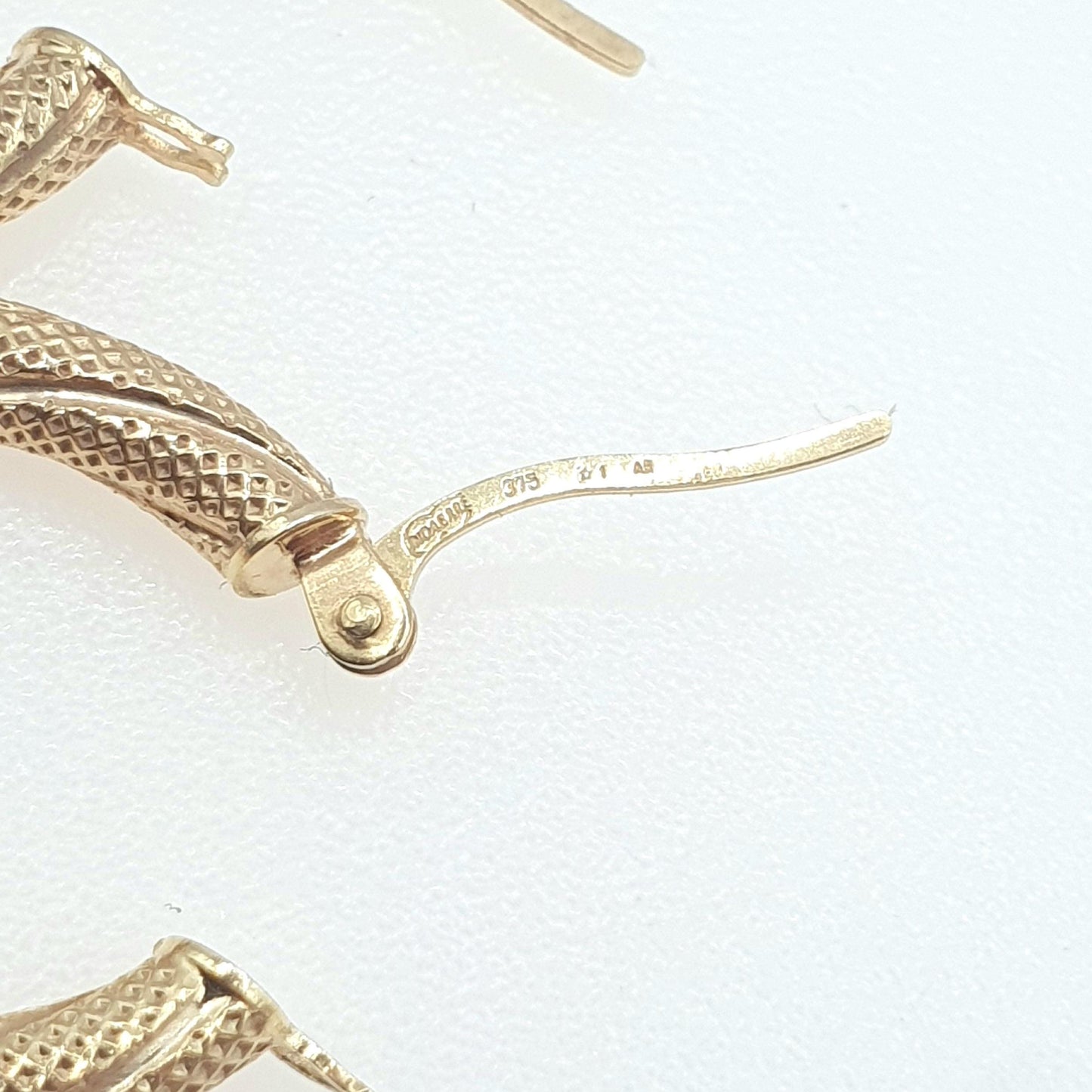 Vintage 9ct Gold Gypsy Hoop Earrings Creole U Shape Solid 375 9k Ladies Womens Jewelry Jewellery Retro