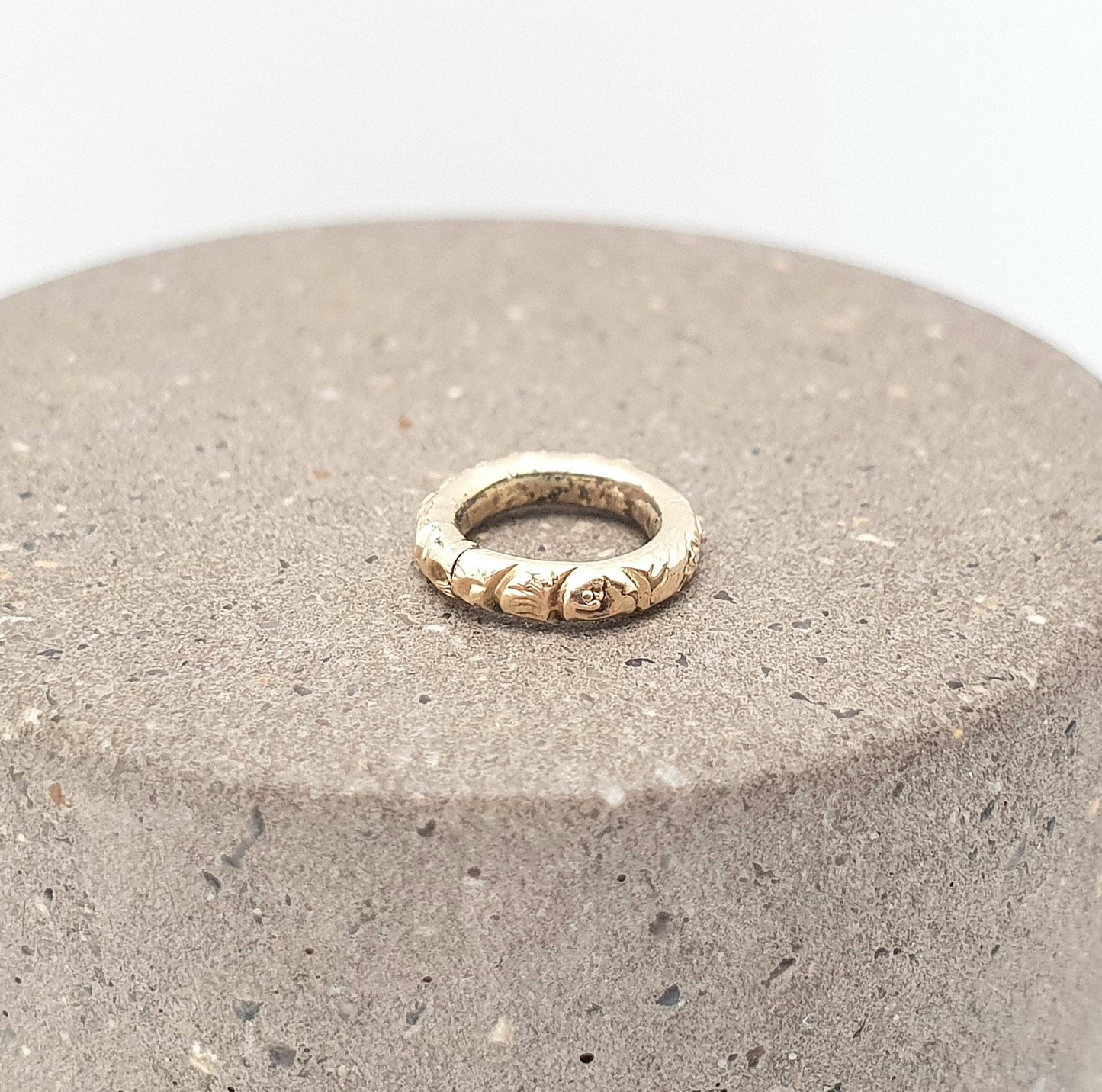 Antique Georgian Chased Jump Ring Rolled Gold Filled Genuine 1800s Gold Tone Open Vintage Jewelry Victorian Jewellery Findings Upcycle