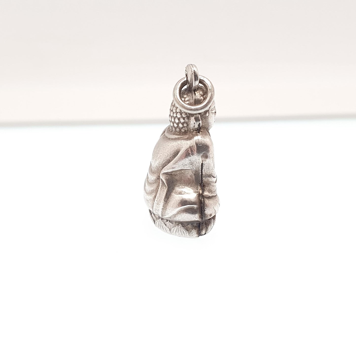 Old Vintage Solid Silver Chinese Buddha Pendant Necklace Chinese Marks Style Buddhist Mens Womens Jewelry Jewellery