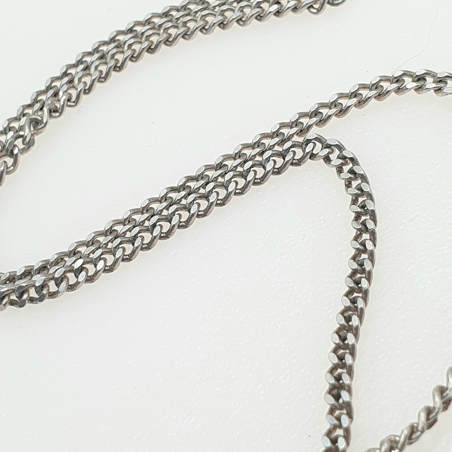 Vintage Sterling Silver Curb Link Chain Necklace 45cm 17.7” 4.73 Links Chains Mens Womens Retro Jewelry Jewellery