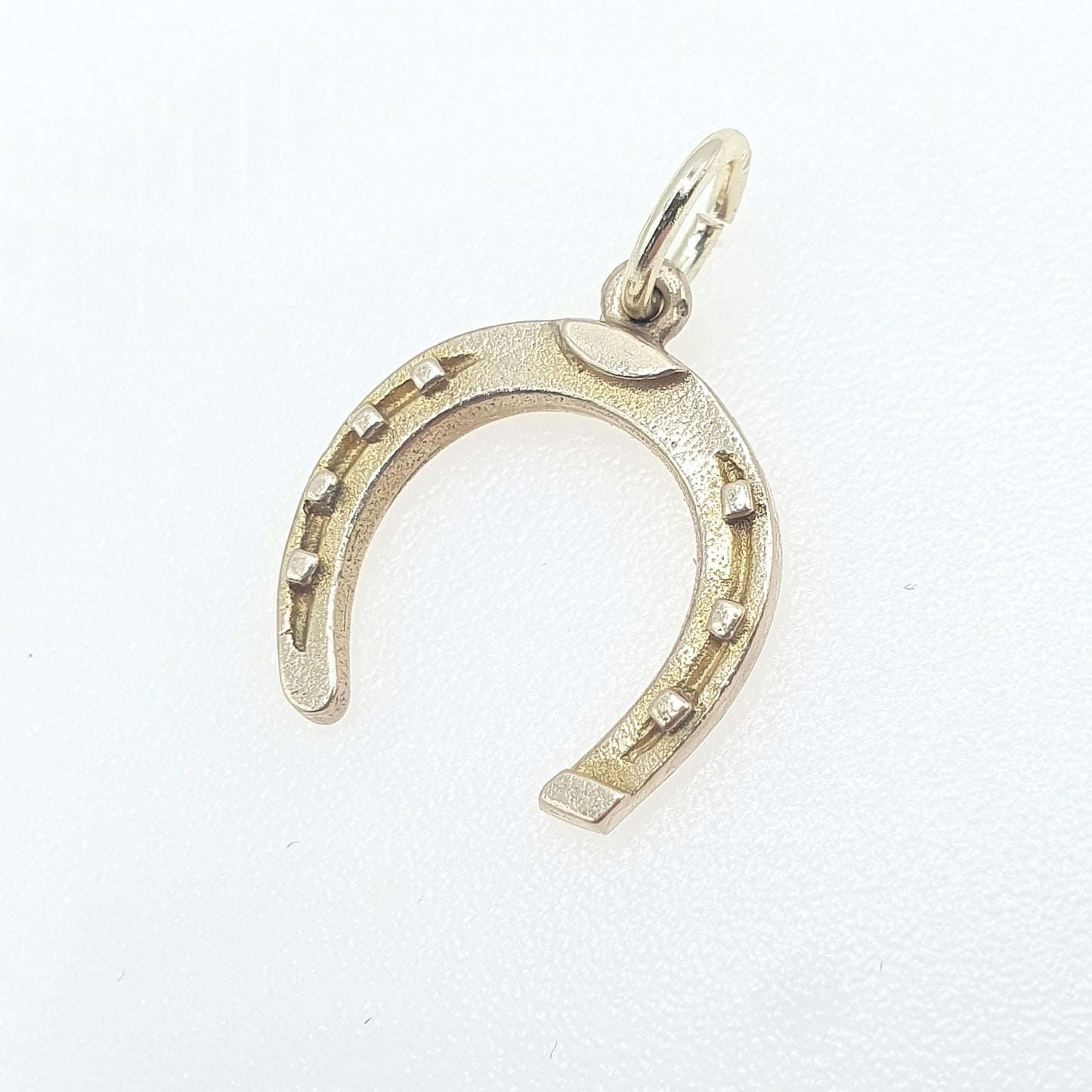 Vintage 9ct Gold Horseshoe Charm Pendant Lucky Good Luck Necklace Solid 9k 375 Riding Equestrian Jewellery Jewelry