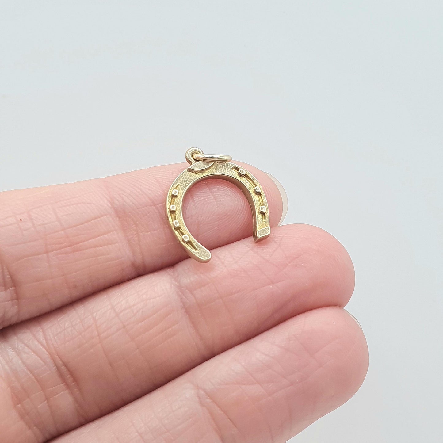 Vintage 9ct Gold Horseshoe Charm Pendant Lucky Good Luck Necklace Solid 9k 375 Riding Equestrian Jewellery Jewelry