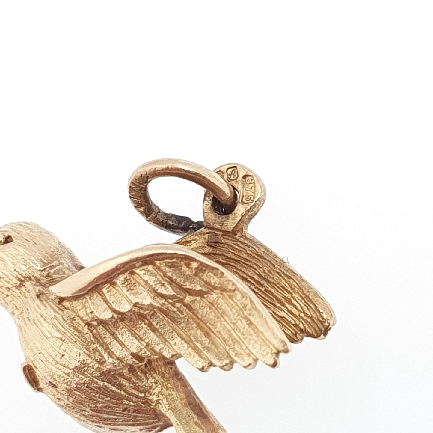 Vintage 9ct Gold Bird Charm Pendant Flying Swallow Solid 9k 375 Necklace Bracelet Birds Retro Womens Mens Jewelry Jewellery