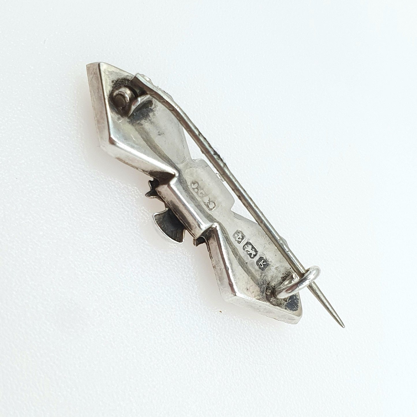 Antique Sterling Silver Thistle Aberdeenshire Granite Brooch Scottish Flower Scotland Jewelry Jewellery Unisex Mens Womens