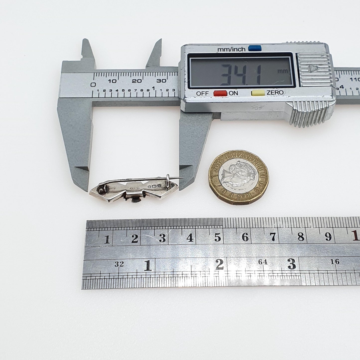 Antique Sterling Silver Thistle Aberdeenshire Granite Brooch Scottish Flower Scotland Jewelry Jewellery Unisex Mens Womens