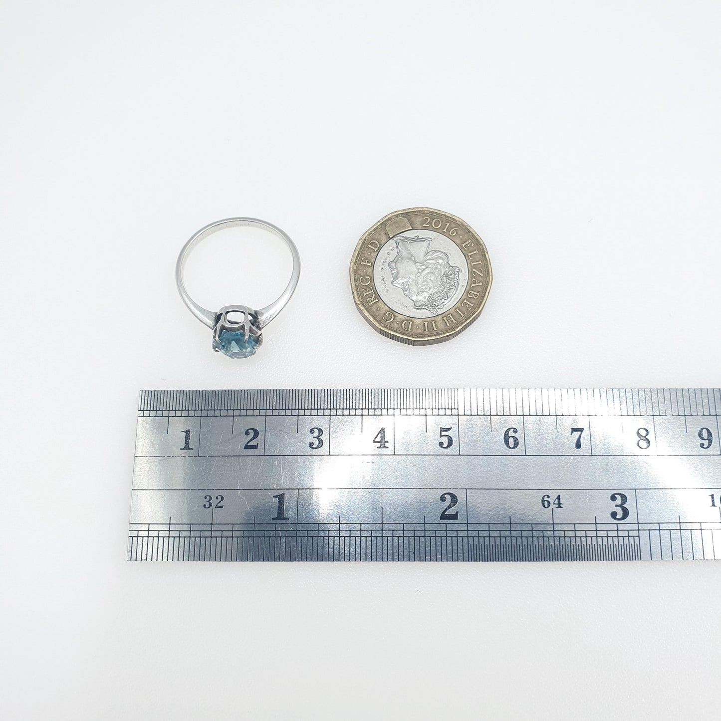 Vintage Sterling Silver Natural Swiss Topaz Solitaire Ring Oval Cut Sky Blue Gemstone Solid 925 Womens Ladies Jewelry