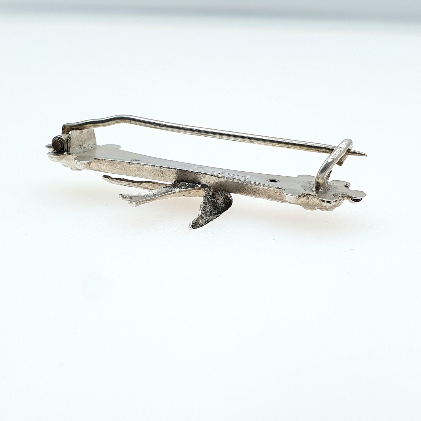 Antique Sterling Silver Bird Brooch Sweetheart Swallow Gift Vintage Flower Songbird Cute Jewelry Jewellery Womens Mens