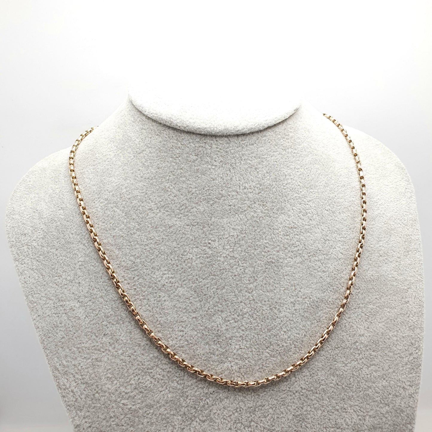Antique Victorian 9ct 9k Gold Chain Necklace Cable Belcher Link Guard Solid 375 49cm 19.2" 8.97g Vintage Jewelry