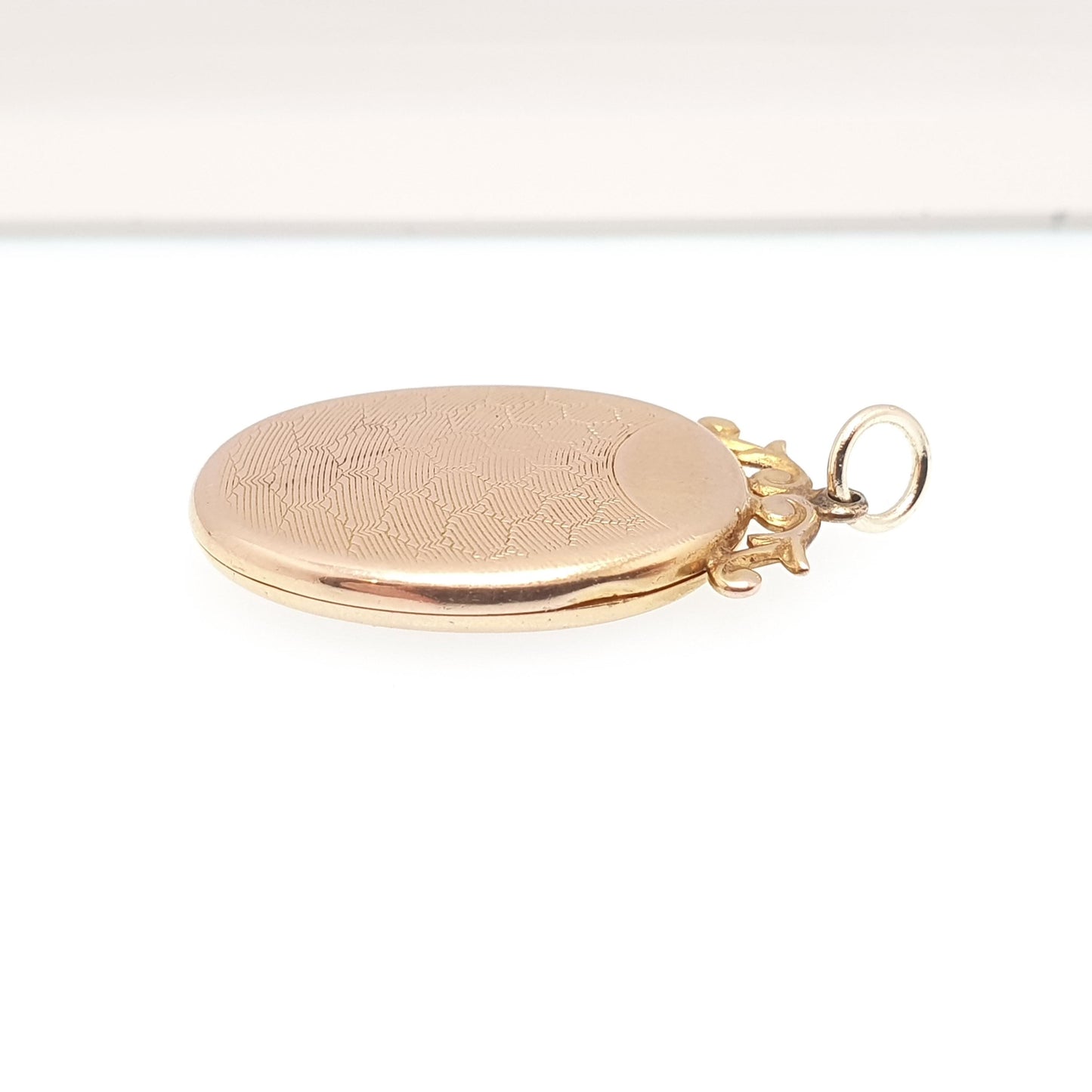 Antique 9ct 9k Gold Locket Honeycomb Pattern Oval All Solid 9kt 375 Pendant Hallmarked Necklace Vintage Jewelry Jewellery