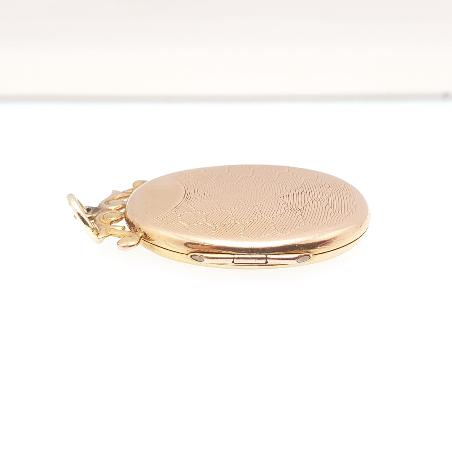 Antique 9ct 9k Gold Locket Honeycomb Pattern Oval All Solid 9kt 375 Pendant Hallmarked Necklace Vintage Jewelry Jewellery