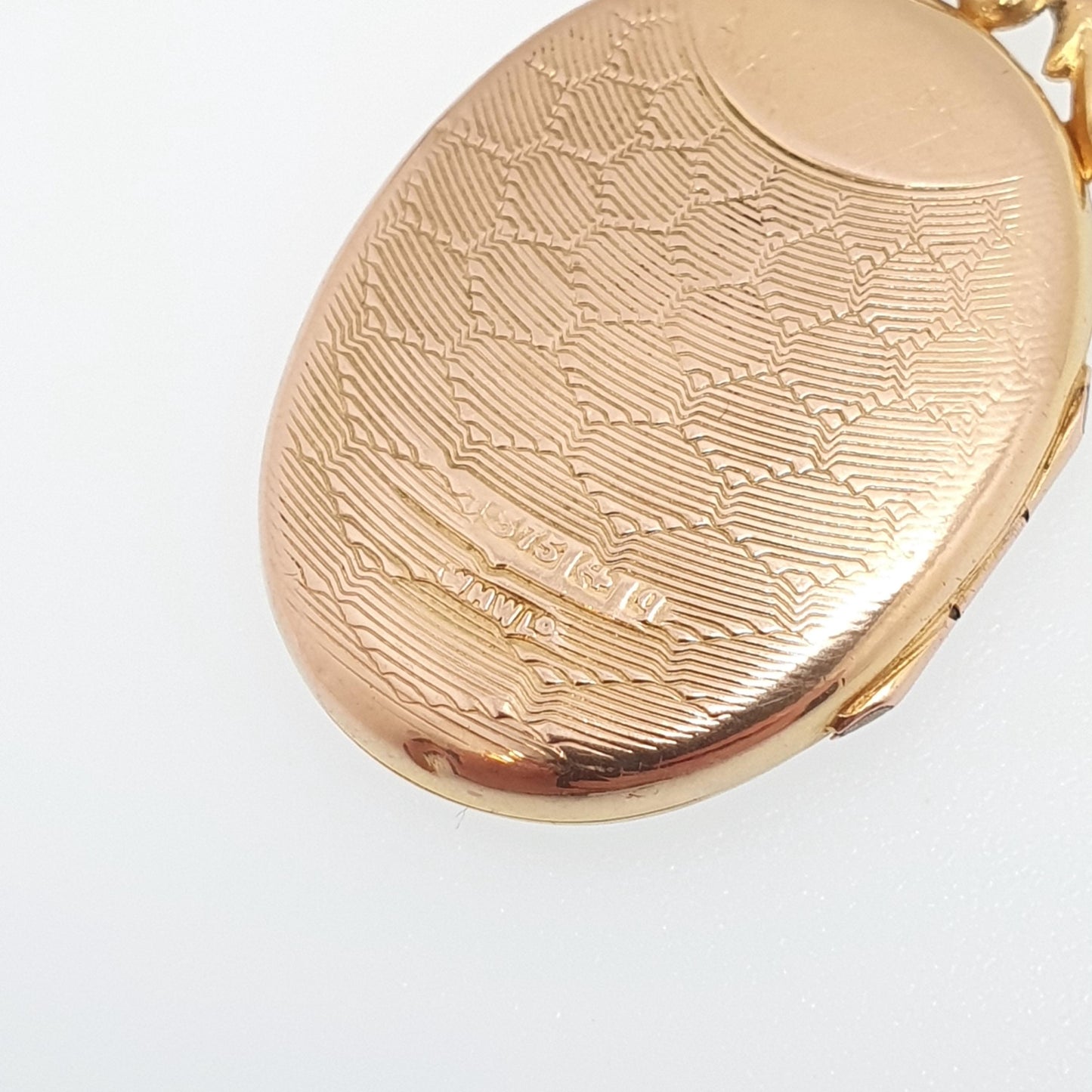 Antique 9ct 9k Gold Locket Honeycomb Pattern Oval All Solid 9kt 375 Pendant Hallmarked Necklace Vintage Jewelry Jewellery